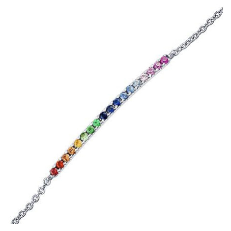 SILVEGO Zlatý náramek Yannis z bílého 18 kt. zlata se safíry KEG0390BGWDMS