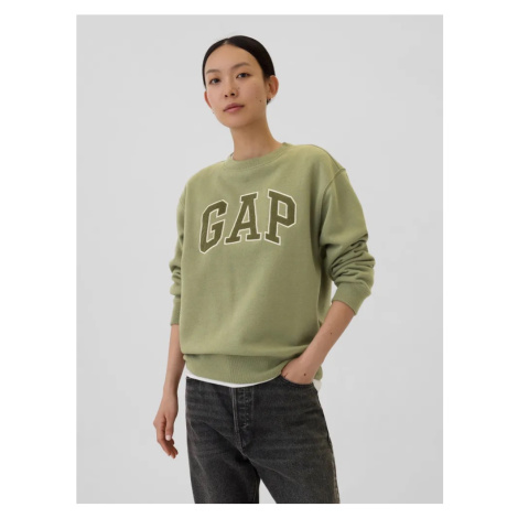 GAP HERITAGE Crewneck dámská mikina olivově zelená