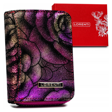 Malá dámská kožená peněženka s květinovým vzorem Lorenti