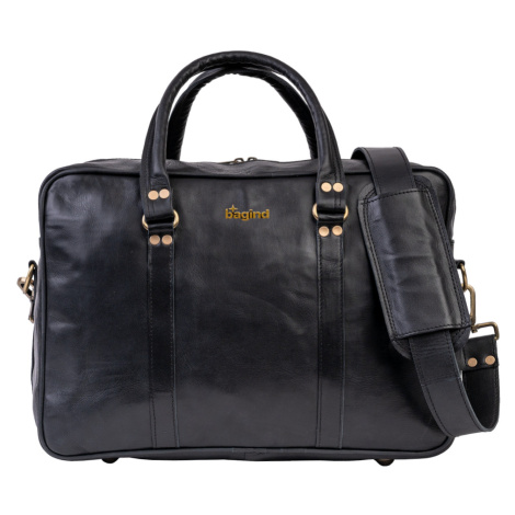 Bagind Boxey Sirius - Pánská kožená taška černá, ruční výroba, český design | Dárek pro muže / c