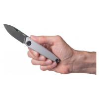 Zavírací nůž Z050 ANV® – barva rukojeti: stříbrna, černá čepel - DLC