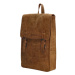 Hide & stitches Idaho dámsky kožený batoh na notebook 15,6" (34.5x19.4 cm) - hnědý - 9L