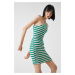 Koton Halter Neck Mini Striped Dress