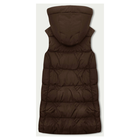 Hnědá dámská vesta s kapucí (B8176-14) S'WEST