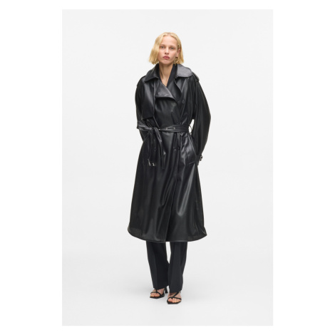 Kabát karl lagerfeld perforated faux leather trench black