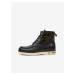 Černé pánské vzorované kotníkové kožené boty Scotch & Soda Levant Mid Boot