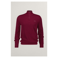 SVETR GANT COTTON PIQUE HALFZIP RICH WINE