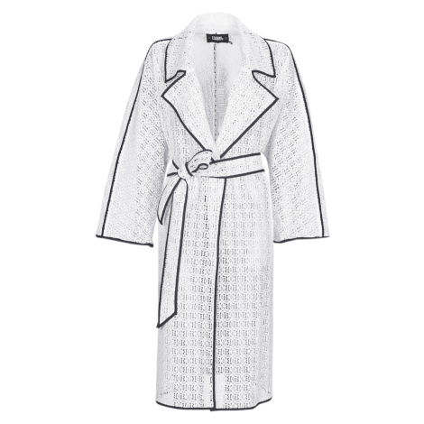 Karl Lagerfeld KL EMBROIDERED LACE COAT Bílá