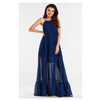 Awama Woman's Dress A516 Navy Blue