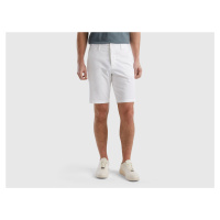 Benetton, Chino Bermudas In Stretch Cotton