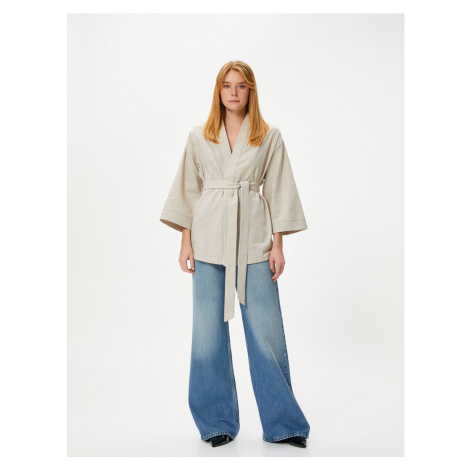 Koton Oversize Kimono Waist Belted Wide Sleeves