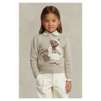 Dětský bavlněný svetr Polo Ralph Lauren béžová barva