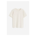 H & M - Bavlněné tričko - béžová