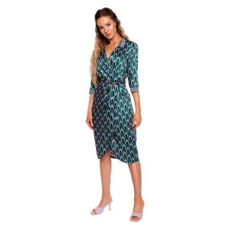 Made Of Emotion Dámské mini šaty Lirrun M668 tmavě zelená Zelená