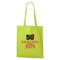 DOBRÝ TRIKO Bavlněná taška s potiskem 50 let královna Barva: Limetková