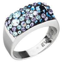 Evolution Group Stříbrný prsten s krystaly Swarovski modrý 35014.3 blue style