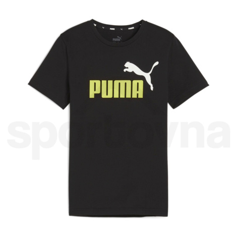 Tričko Puma ESS+ 2 Col Logo Tee J 58698531 - puma black/lime sheen