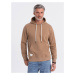 Men's kangaroo hooded sweatshirt - brown V2 OM-SSBN-0177