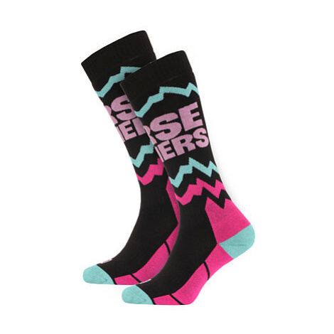 HORSEFEATHERS Dětské snowboardové ponožky Mitzi - black/rose BLACK