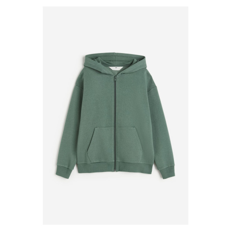 H & M - Bunda na zip's kapucí - zelená H&M