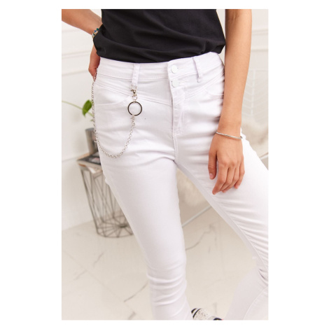 Vypasované bílé džínové džíny FASARDI