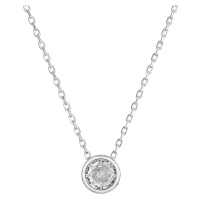 Evolution Group Stříbrný náhrdelník s čirým zirkonem 12052.1 crystal