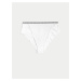 Bílé dámské brazilské krajkové kalhotky s vysokým pasem Marks & Spencer Cleo