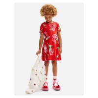 Červené holčičí květované šaty Desigual Belisa