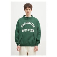 Bavlněná mikina Billionaire Boys Club Stand Collar Sweatshirt pánská, zelená barva, s potiskem, 