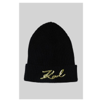 Čepice karl lagerfeld k/signature wool beanie černá