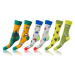 Bellinda CRAZY SOCKS 3x - Fun crazy socks 3 pairs - light green - dark green - blue