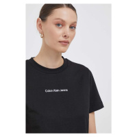 Bavlněné tričko Calvin Klein Jeans černá barva, J20J221065
