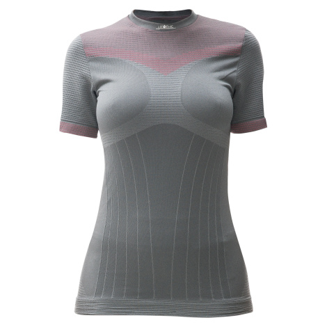 Dámské sportovní tričko s krátkým rukávem IRON-IC - šedo-růžová