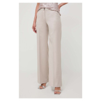 Kalhoty Silvian Heach dámské, béžová barva, jednoduché, high waist