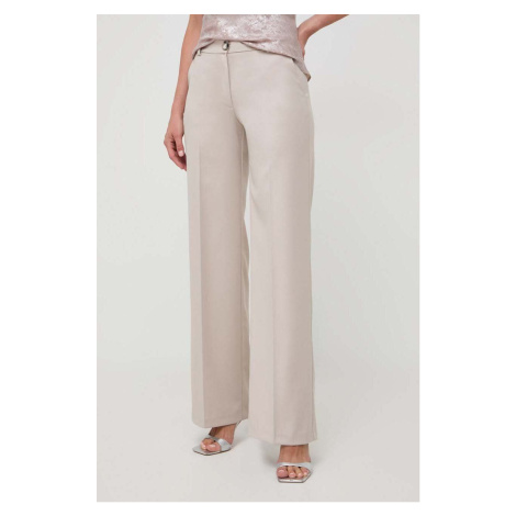 Kalhoty Silvian Heach dámské, béžová barva, jednoduché, high waist