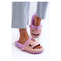 Dámské lehké pěnové pantofle s motivem žraloka, fialová a růžová, Kasila