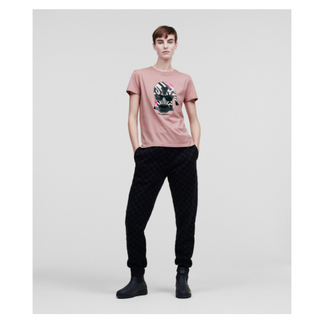 Tričko karl lagerfeld big ikonik animal t-shirt růžová
