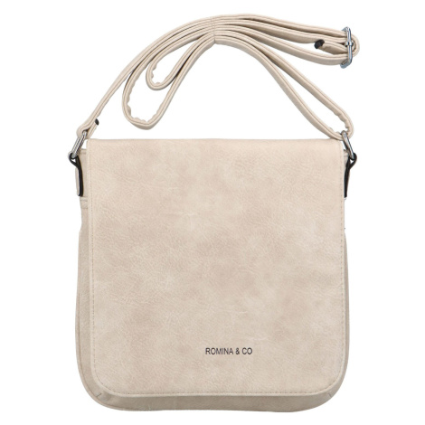 Dámské koženkové crossbody s klopou Debora, světle šédá ROMINA & CO