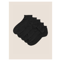 5 párů bezešvých kotníkových ponožek Marks & Spencer černá