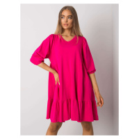 Růžové dámské volné šaty -fuchsia Tmavě růžová
