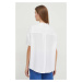 Košile United Colors of Benetton dámská, bílá barva, relaxed, s klasickým límcem