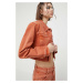 Džínová bunda Guess Originals dámská, oranžová barva, přechodná