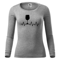 DOBRÝ TRIKO Dámské bavlněné triko Tep srdce víno