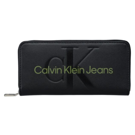 Calvin Klein SCULPTED MONO ZIP AROUND Dámská peněženka, černá, velikost
