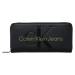 Calvin Klein SCULPTED MONO ZIP AROUND Dámská peněženka, černá, velikost