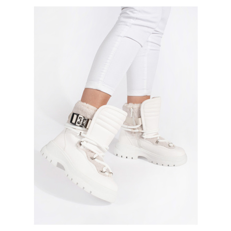 Pěkné dámské sněhule bílé platforma Seastar