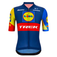 SANTINI Cyklistický dres s krátkým rukávem - LIDL TREK 2024 TEAM ORIGINAL - modrá/červená/žlutá