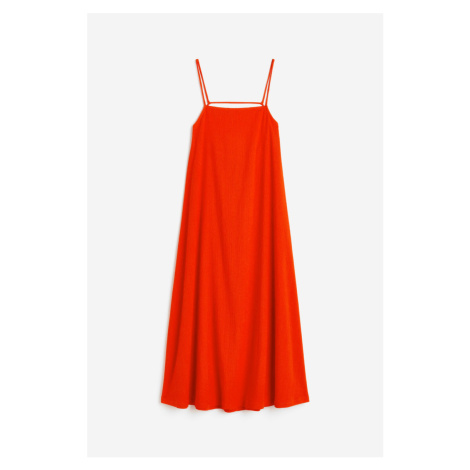 H & M - Strukturované šaty's úzkými ramínky - červená H&M