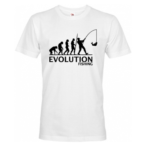 ⇒ Vtipné tričko pro rybáře s potiskem Rybářská evoluce BezvaTriko