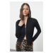 Trendyol Black Zipper Collar Slim/Fitting Regular/Normal Length Knitted Blouse